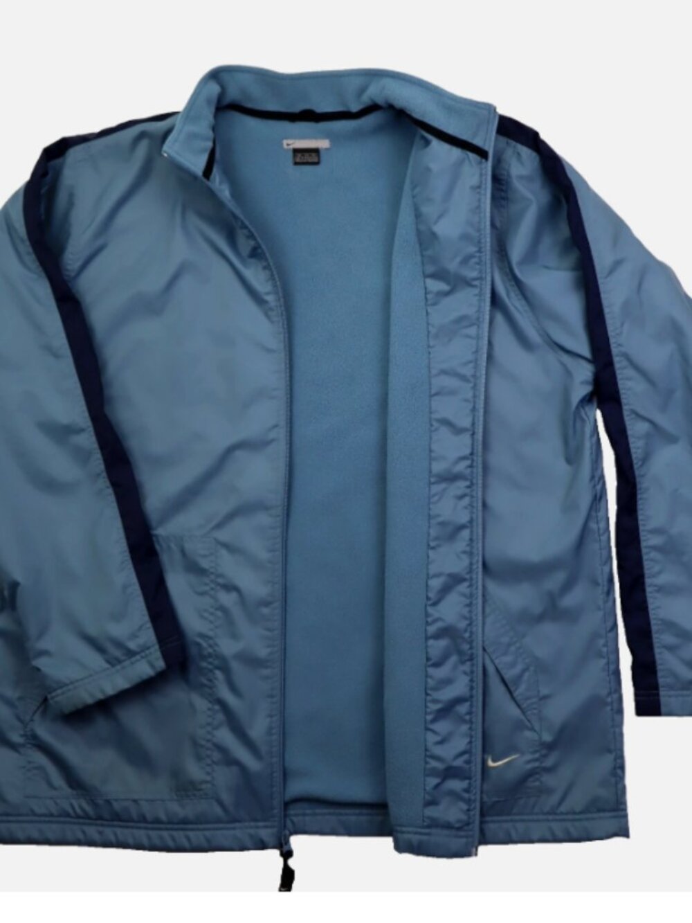 Nike Fleece Lined Full Zip Waterproof Men's Jacket XXL Blue Good Pre-Owned